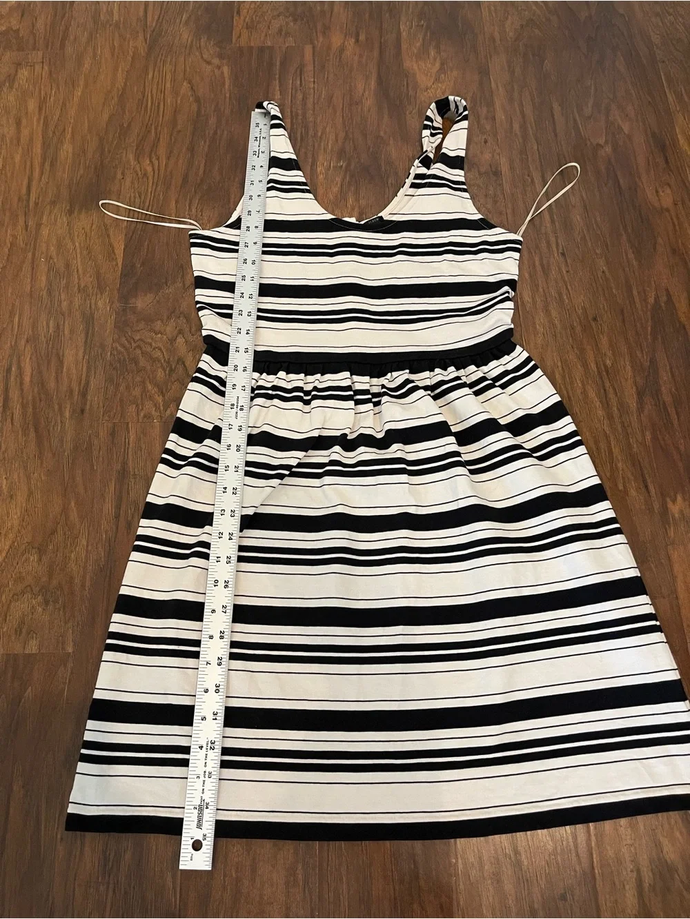 J. Crew Villa Dress – Black & White Striped – Sleeveless – Size Medium